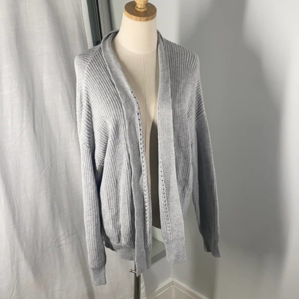 Abound X Nordstrom grey open front cozy cotton blend boyfriend cardigan NWT